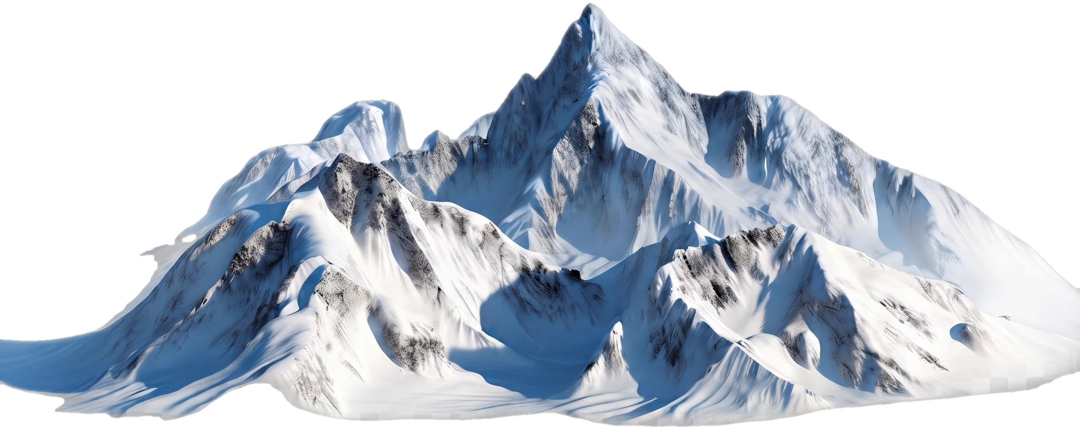 Snow-covered mountain range
